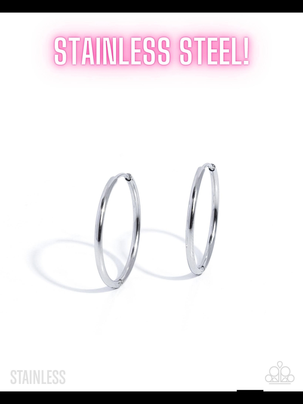 Stainless Steel Silver Hoop Earrings - Classic Everyday Hoops